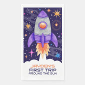 Eerste reis rond het zonneraketschip in de ruimte servet (Voorkant)