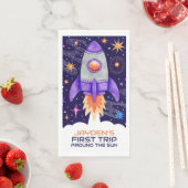 Eerste reis rond het zonneraketschip in de ruimte servet (Insitu)