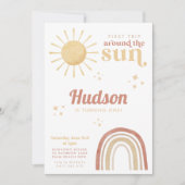 Eerste reis rond Sun Boho Rainbow 1e verjaardag Kaart (Voorkant)