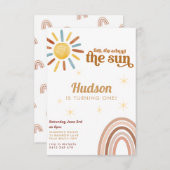 Eerste reis rond Sun Boho Rainbow 1e verjaardag Kaart (Voorkant / Achterkant)