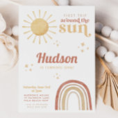 Eerste reis rond Sun Boho Rainbow 1e verjaardag Kaart