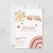 Eerste reis rond Sun Boho Rainbow 1e verjaardag Kaart (Voorkant)