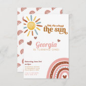 Eerste reis rond Sun Boho Rainbow 1e verjaardag Kaart (Voorkant / Achterkant)