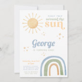 Eerste reis rond Sun Boy Rainbow 1e verjaardag Kaart (Voorkant)