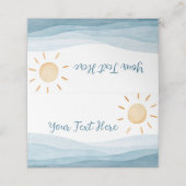 Eerste reis rond Sun Place Card Verjaardagsfeest Plaatskaartje (Buitenkant ongevouwen)