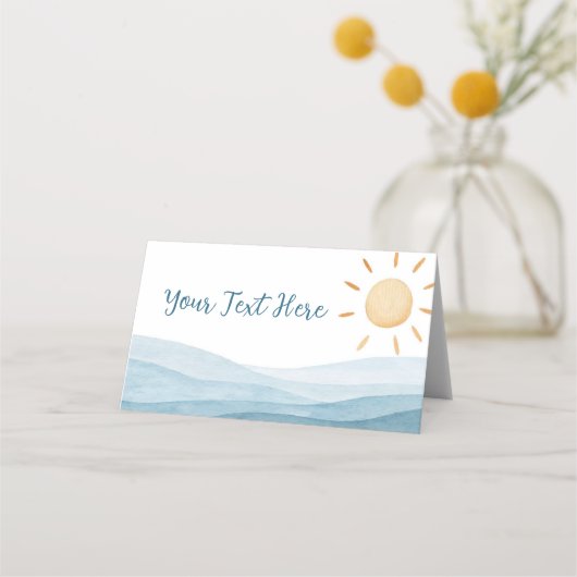 Eerste reis rond Sun Place Card Verjaardagsfeest Plaatskaartje (Achterkant)