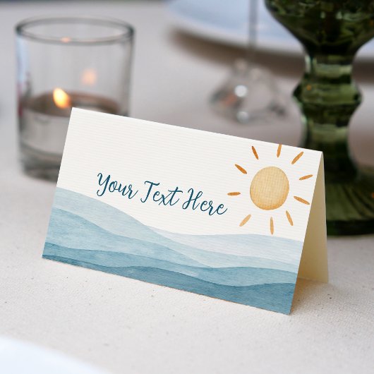 Eerste reis rond Sun Place Card Verjaardagsfeest Plaatskaartje