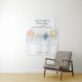 Eerste reis rond Sun Space 1e verjaardag banner Wandkleed (In situ)