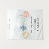 Eerste reis rond Sun Space 1e verjaardag banner Wandkleed (Voorkant (horizontaal))