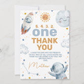 Eerste reis rond zon 1e verjaardag bedankje kaart (Voorkant)