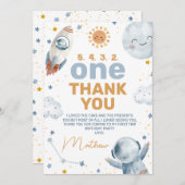 Eerste reis rond zon 1e verjaardag bedankje kaart (Voorkant / Achterkant)