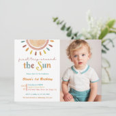 Eerste reis rond zon 1e verjaardag foto kaart (Staand voorkant)