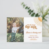 Eerste reis rond zon 1e verjaardag foto kaart (Staand voorkant)