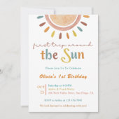 Eerste reis rond zon 1e verjaardag kaart (Voorkant)