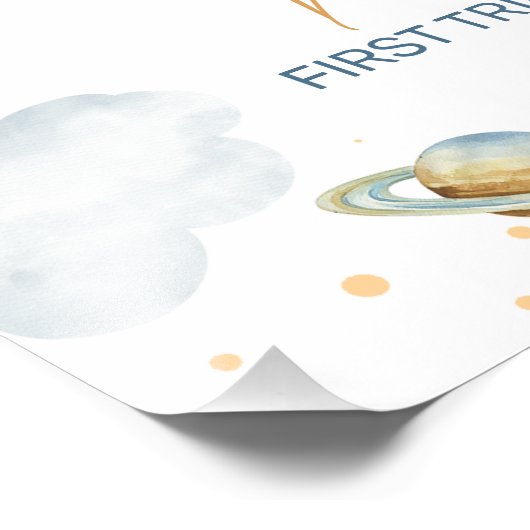 Eerste reis rond zon 1e verjaardag welkomstbord foto afdruk (Hoek)