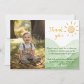 Eerste reis rond zon bedankje 1e verjaardag bedankkaart (Voorkant)