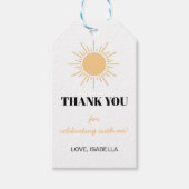 Eerste reis rond zon dank u Label verjaardagsfeest Cadeaulabel (Voorkant)