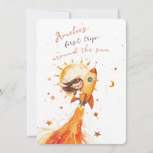 Eerste reis rond Zon Verjaardag Kosmisch Avontuur Kaart (Voorkant)