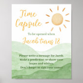 Eerste reis rond Zon Verjaardag Tijd Capsule teken Poster (Voorkant)