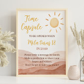 Eerste reis rond Zon Verjaardag Tijd Capsule teken Poster