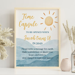 Eerste reis rond Zon Verjaardag Tijd Capsule teken Poster