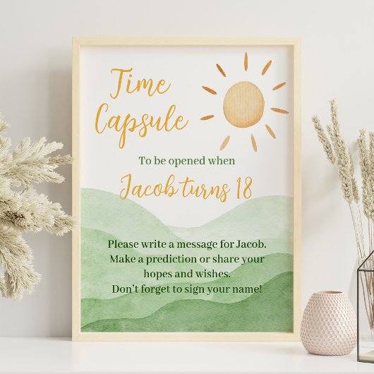 Eerste reis rond Zon Verjaardag Tijd Capsule teken Poster