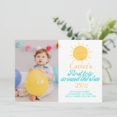 eerste reis rondom de zonfoto Uitnodiging (Staand voorkant)