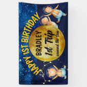 Eerste reis rondom de zonsopgang van het eerste ve spandoek (Verticaal)