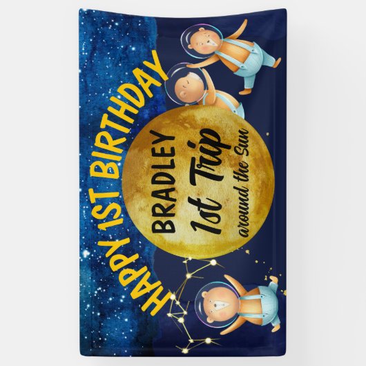 Eerste reis rondom de zonsopgang van het eerste ve spandoek (Verticaal)