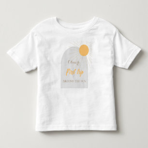 Eerste reis rondom zonneschijn boho yellow kinder shirts