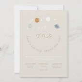 Eerste reis Ruimtethema 1e verjaardag uitnodiging (Voorkant)