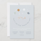 Eerste reis Ruimtethema 1e verjaardag uitnodiging (Voorkant)