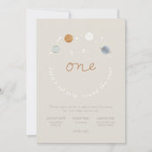 Eerste reis Ruimtevaartthema 1e verjaardag Uitnodi Kaart (Voorkant)