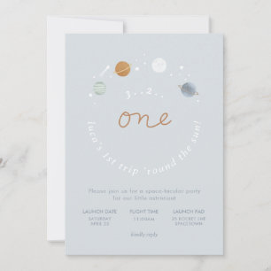 Eerste reis Ruimtevaartthema 1e verjaardag Uitnodi Kaart