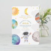 Eerste reis Space astronot 1 e verjaardag Kaart (Staand voorkant)