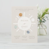 ‘Eerste reis’ Sun Space 1e verjaardag Kaart (Staand voorkant)