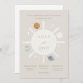 ‘Eerste reis’ Sun Space 1e verjaardag Kaart (Voorkant / Achterkant)