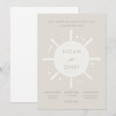 ‘Eerste reis’ Sun Stars Space 1e verjaardag Kaart (Voorkant / Achterkant)