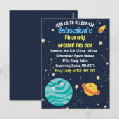 Eerste reis van de eerste verjaardag van de ruimte briefkaart (Voorkant / Achterkant)