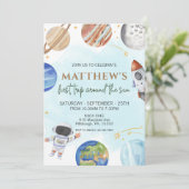 Eerste reis van de eerste verjaardag van de ruimte kaart (Staand voorkant)