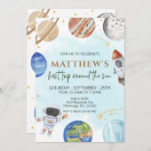 Eerste reis van de eerste verjaardag van de ruimte kaart (Voorkant / Achterkant)