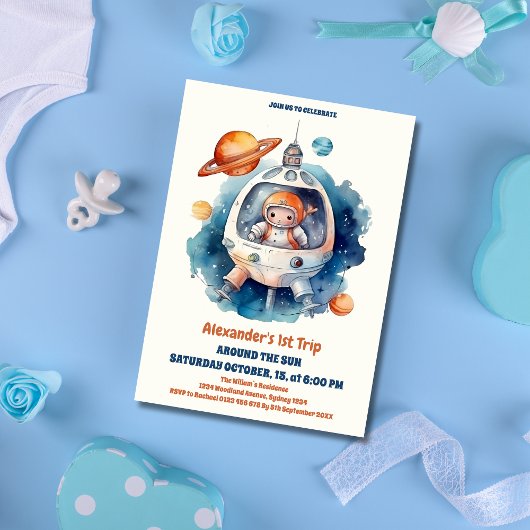Eerste reis van de eerste verjaardag van de ruimte kaart