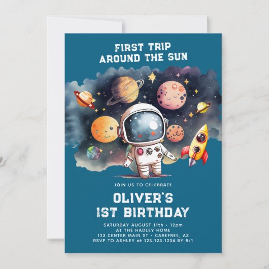Eerste reis van de eerste verjaardag van de ruimte kaart (Voorkant)
