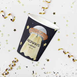 Eerste reis van de eerste verjaardag van de ruimte papieren bekers