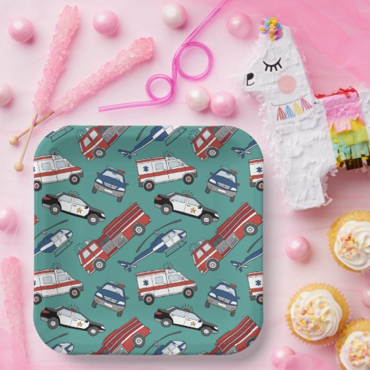 Eerste respondent medische noodverjaardag papieren bordje (Feest)