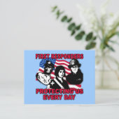 Eerste respondenten overhemden, tassen, reishandsc briefkaart (Staand voorkant)