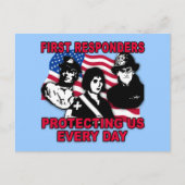 Eerste respondenten overhemden, tassen, reishandsc briefkaart (Voorkant)