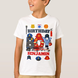 Eerste Responder Birthday Boy noodgeval T-shirt