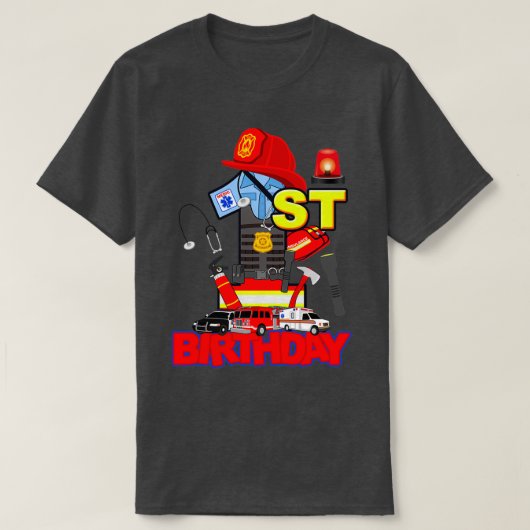 Eerste Responder Birthday Boy noodgeval T-shirt (Design voorkant)