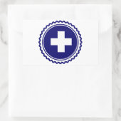 Eerste Responder Blue Health Care Cross Rechthoekige Sticker (Tas)